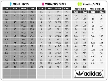 adidas nmd size chart